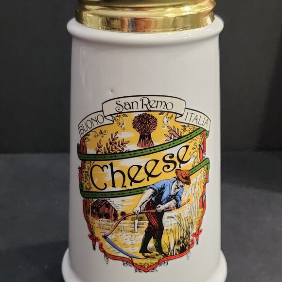 Vintage Himark Cheese Shaker With Gold Metal Lid - Picture 7 of 9